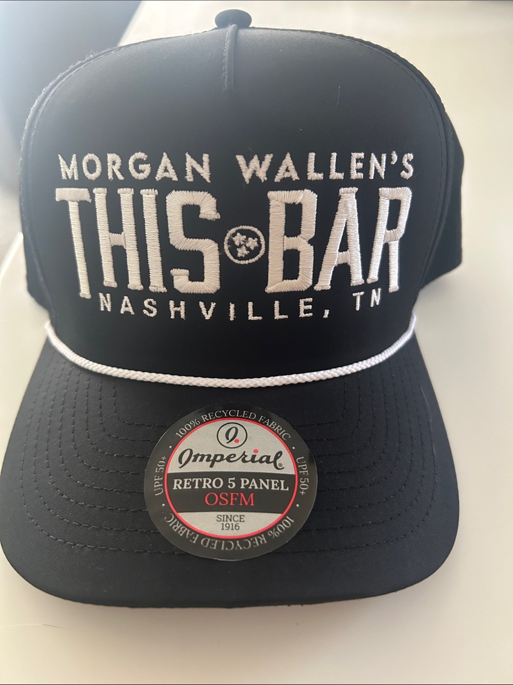 Morgan Wallen's THIS BAR Nashville Black Trucker Hat